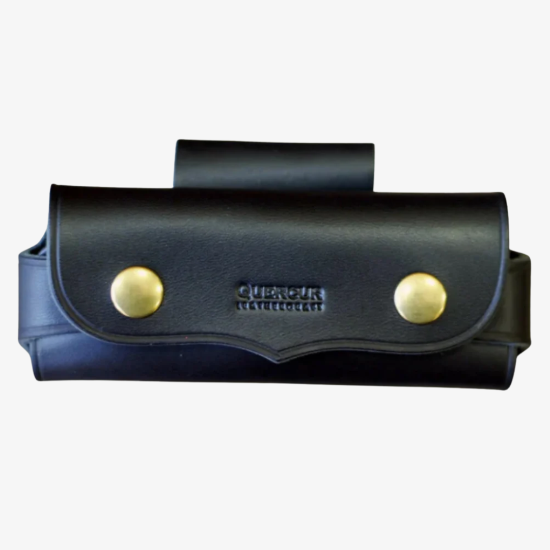 Funda horizontal grande para navaja Quercur Leathercraft
