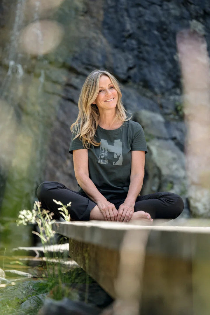 Camiseta mujer con ciervo Swarovski Optik