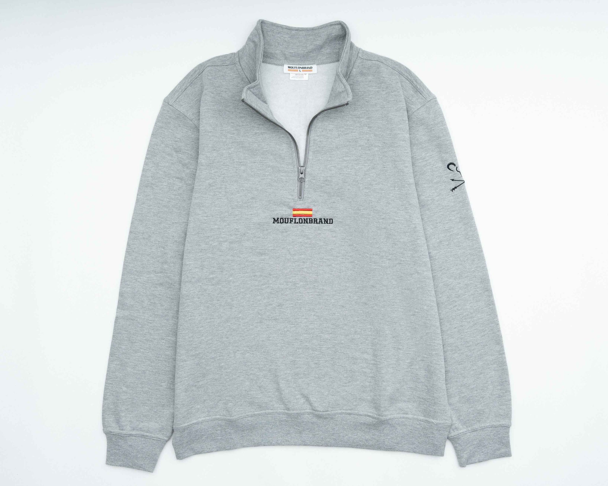 Sudadera Media Cremallera Gris- MouflonBrand