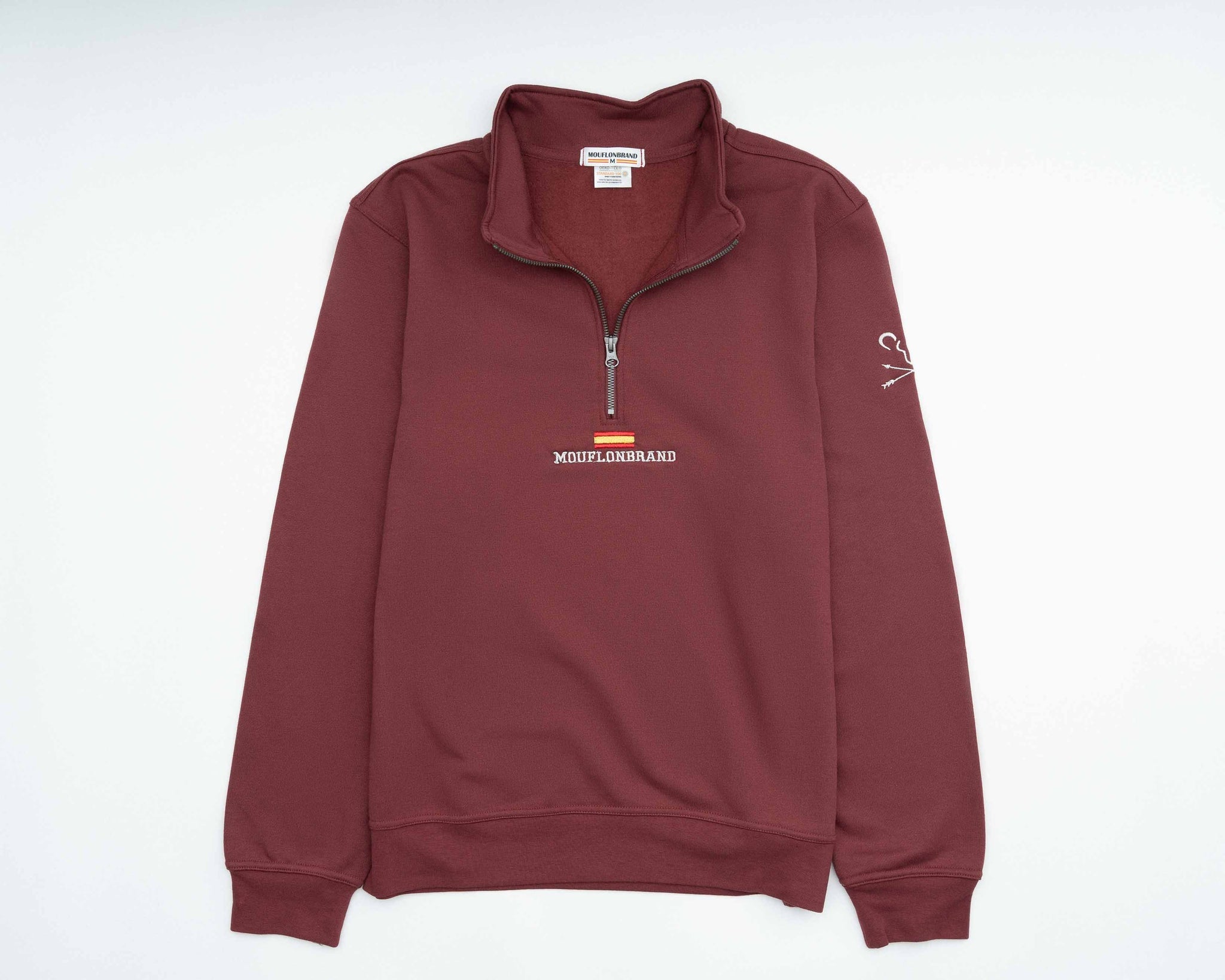Burgundy Half Zip Sweatshirt - MouflonBrand