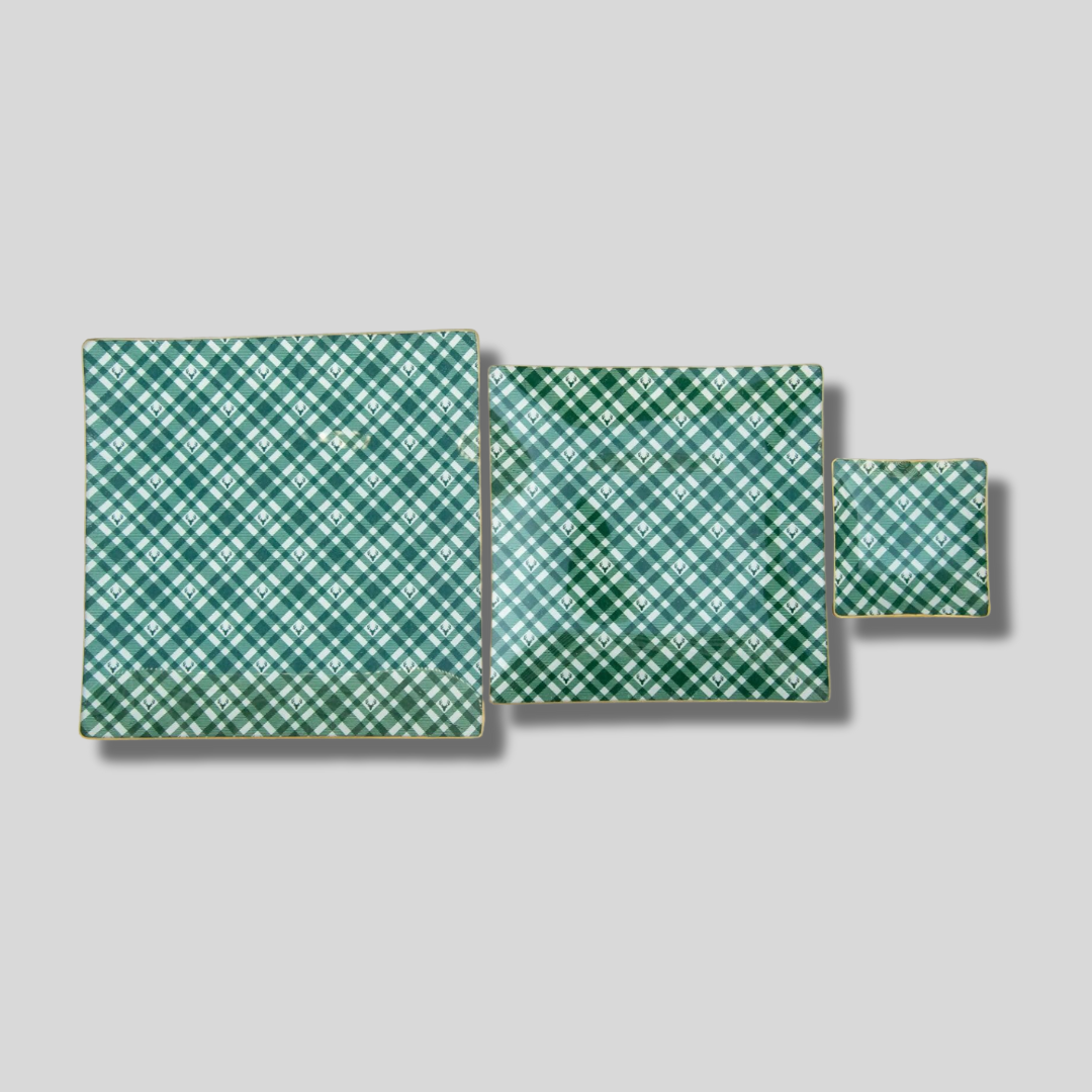 Conjunto de platos CUADROS Y CIERVOS Tellerwelt