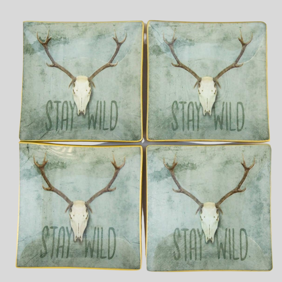 Glass tray set of 4 Tellerwelt pieces