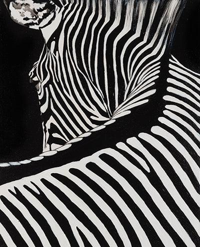 Cuadro de caza "Cebra en la oscuridad – tronco principal"