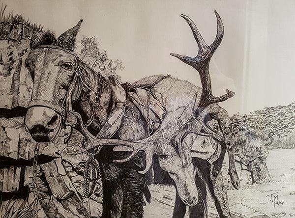 Cuadro de caza "la caballería montera"