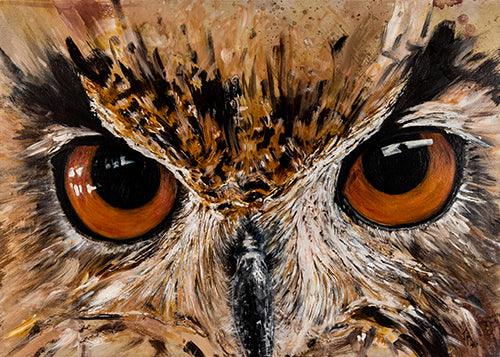 Cuadro de caza "La mirada del búho"
