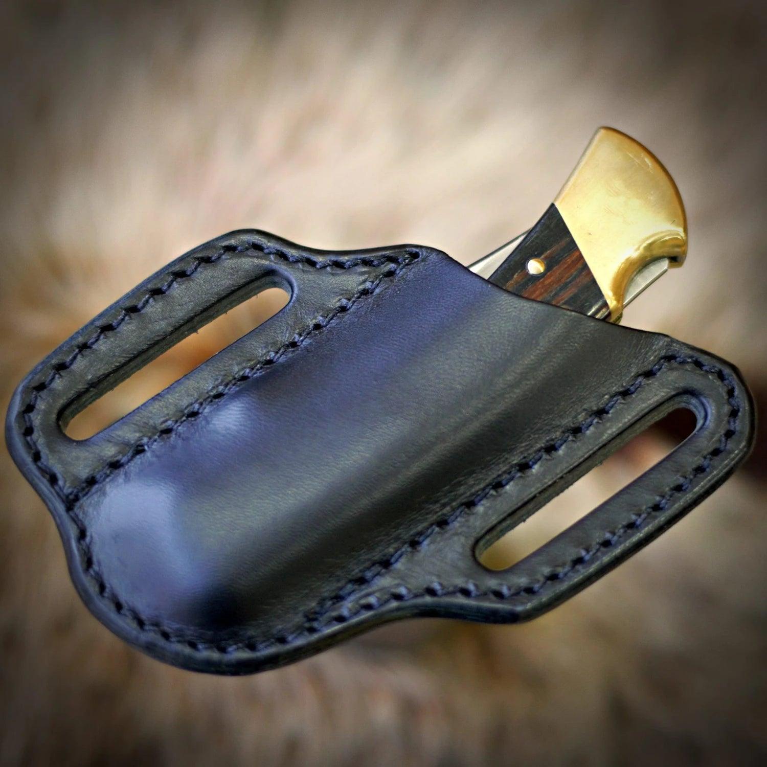 funda de cuero para navaja oblicua