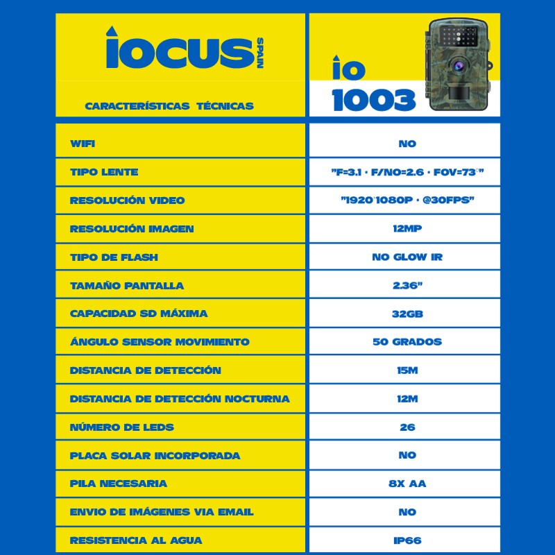 IOCUS 30 mpx PHOTOTRAMPING CAMERA