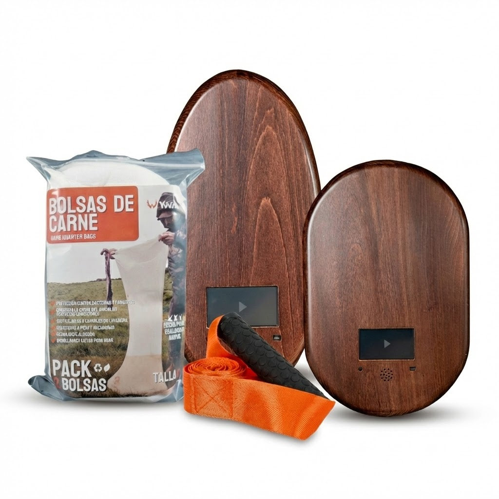 Pack Taxidermia YWH - WildScreen + Pack 2 Bolsas Transporte Carne + Correa de Arrastre