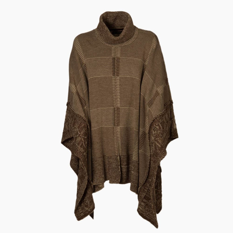 Poncho Caza Mujer Contrastes Brown