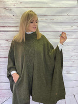 Poncho Caza Mujer Details Verde