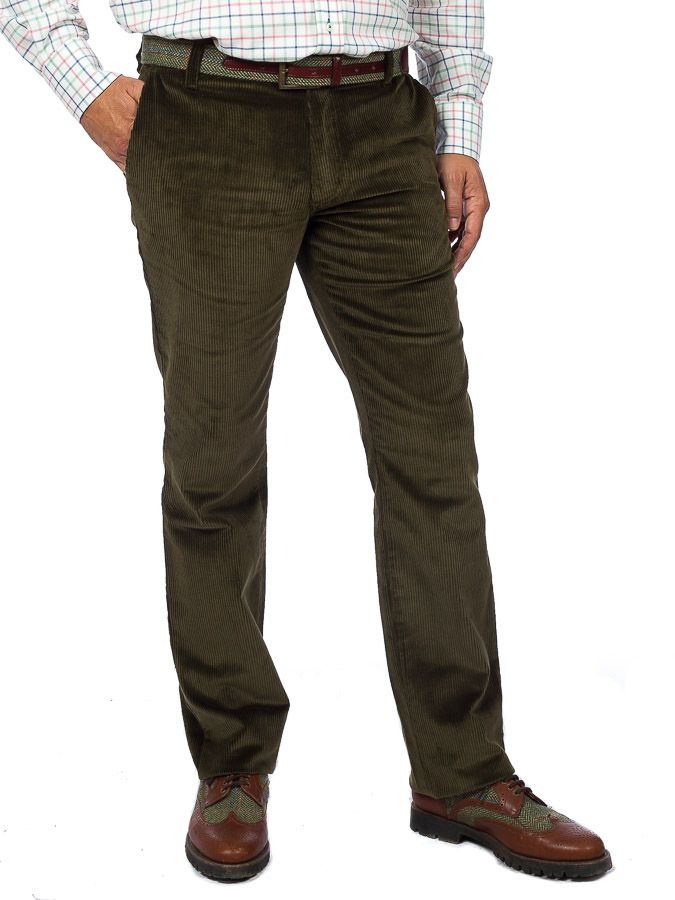 Men's Hunting Trousers Thick Corduroy Green